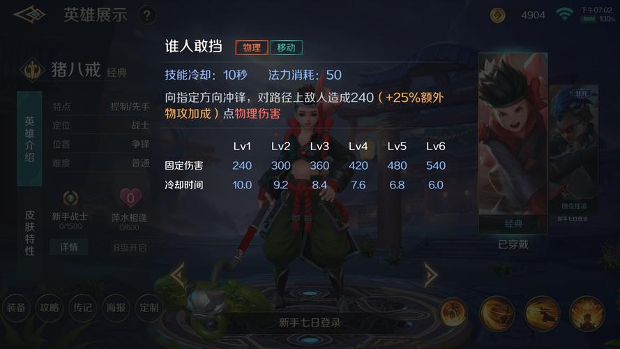 乱斗西游猪八戒属性如何